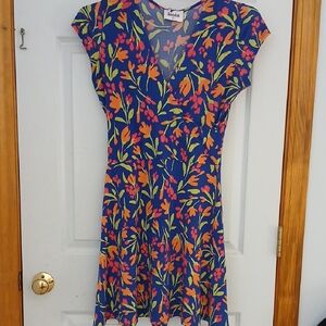 Women's Floral Blue Dress..leota small